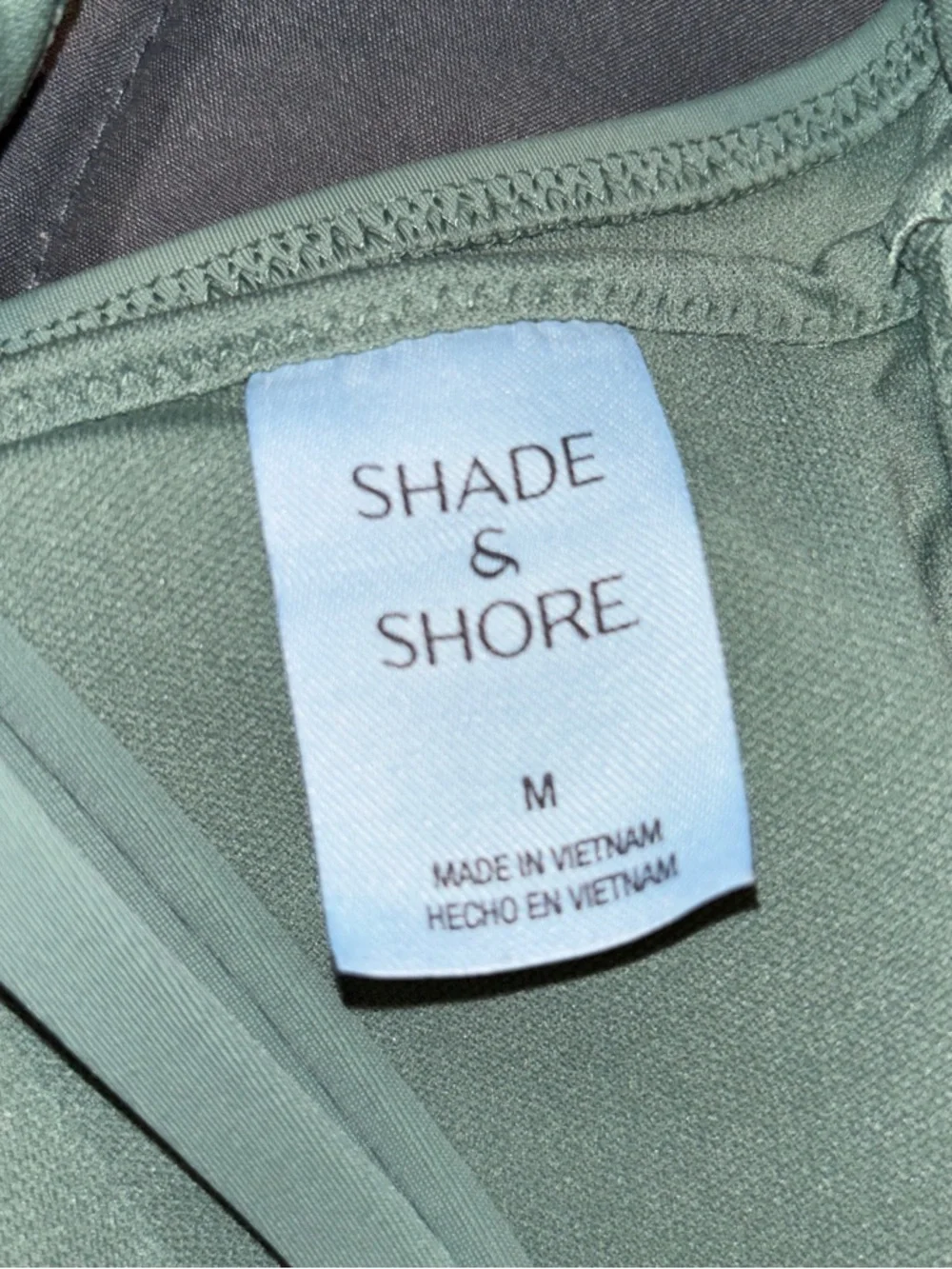 Shade & Shore Olive Green V-Neck Bikini Top